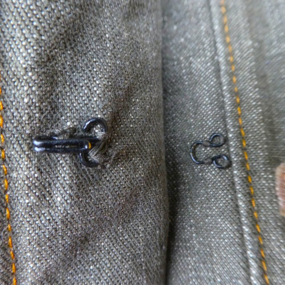 Vintage 90s Designer Flower Embossed Denim Trench Coat 3D Paisley Satin Lined 10 - Picture 8 of 14